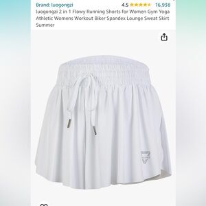 Flowy White Running Shorts